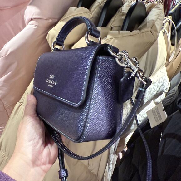 Coach Mini Josie Top Handle Bag In Signature Canvas CCK68 Blue/Navy NWT - Picture 2 of 6